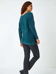 Roman Green Fluffy Batwing Blouson Jumper - Image 2 of 5