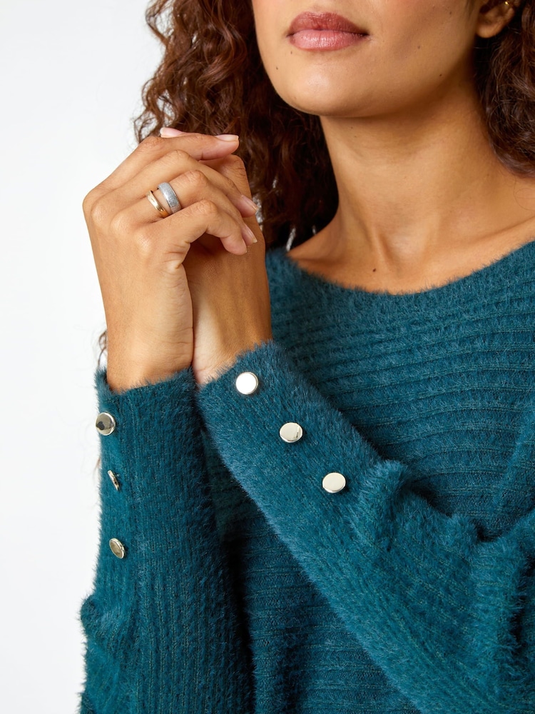 Roman Green Fluffy Batwing Blouson Jumper - Image 5 of 5