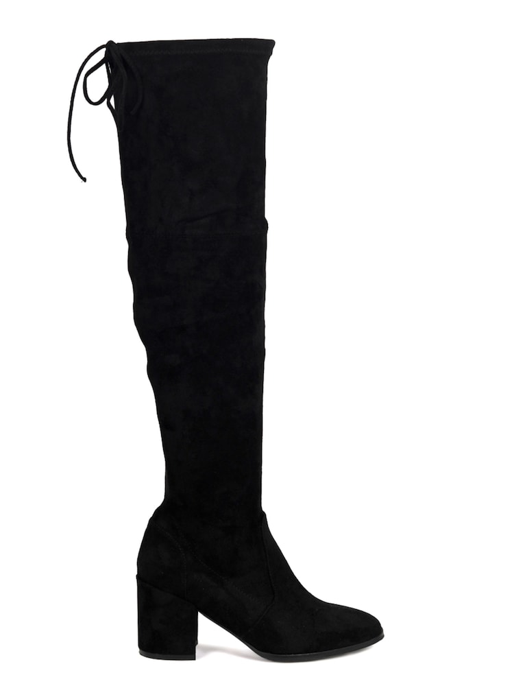 Linzi Black Axel Block Heeled Over The Knee Boots - Image 2 of 4