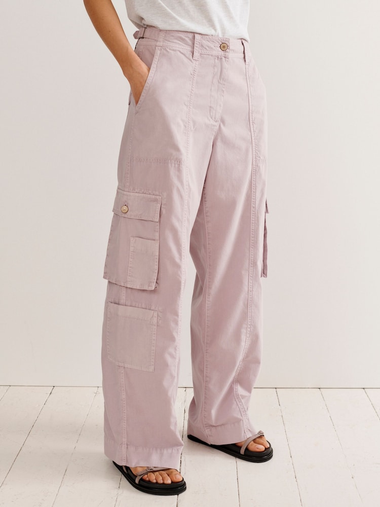 Flieder-Violett - Cargohose aus 100 % Baumwolle mit verstellbarem Bund - Bild 2 von 7
