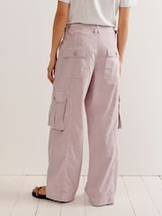 Flieder-Violett - Cargohose aus 100 % Baumwolle mit verstellbarem Bund - Bild 3 von 7