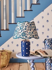 Cath Kidston Blue Strawberry Garden Scallop Spot Table Lamp - Image 1 of 4