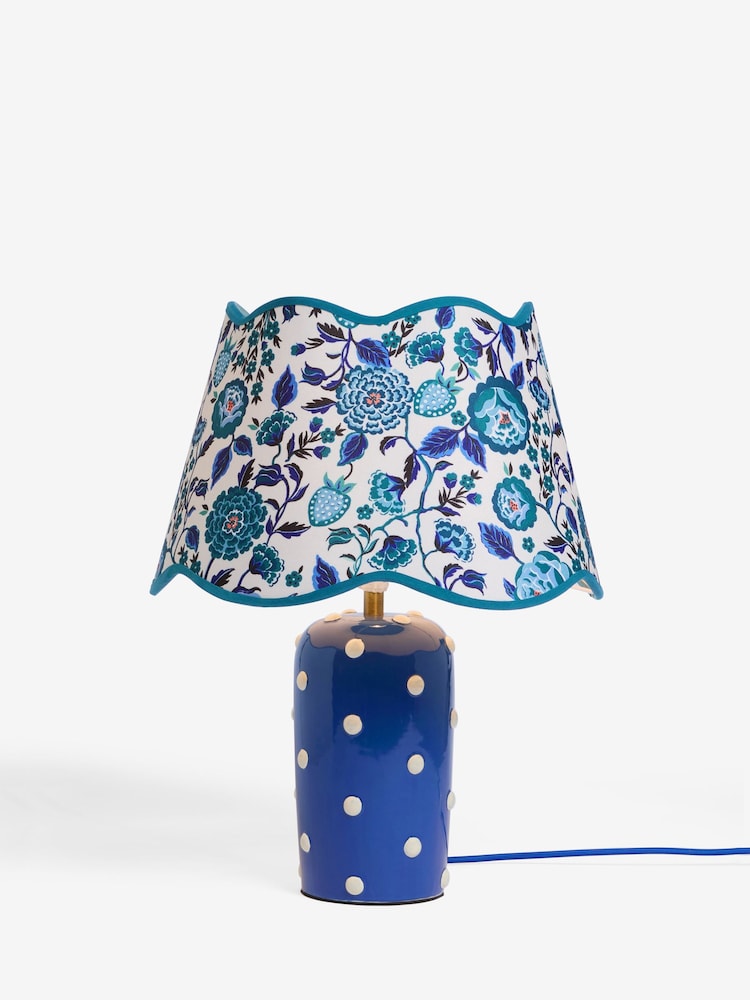 Cath Kidston Blue Strawberry Garden Scallop Spot Table Lamp - Image 2 of 4