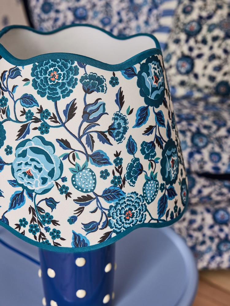 Cath Kidston Blue Strawberry Garden Scallop Spot Table Lamp - Image 4 of 4