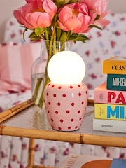 Cath Kidston Pink/Red Button Spot Table Lamp - Image 1 of 3
