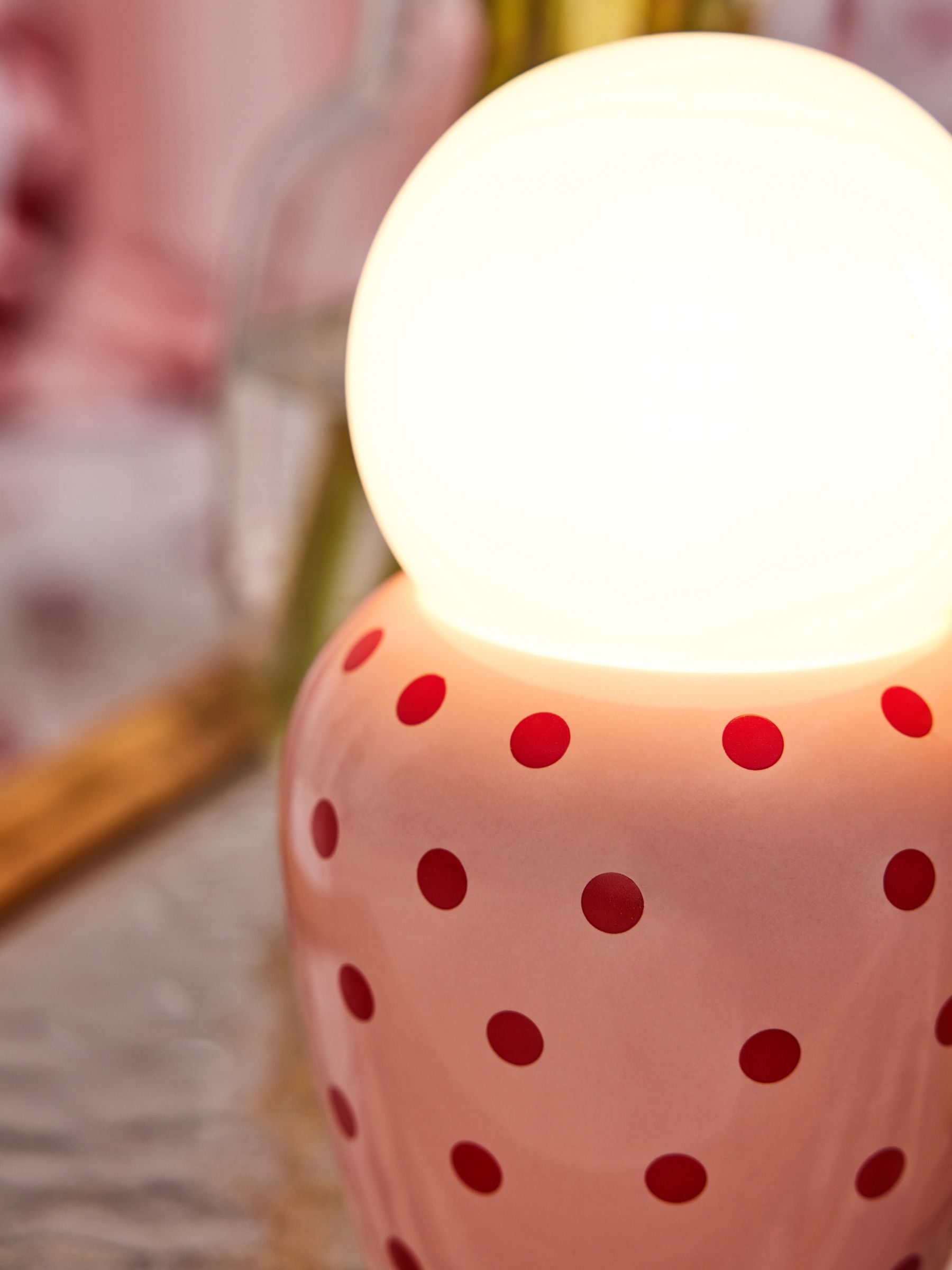 Buy Cath Kidston Pink/Red Button Spot Table Lamp from the Next UK ...