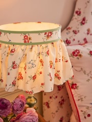 Cath Kidston CreamRed Fabric Frill Table Lamp - Image 1 of 3