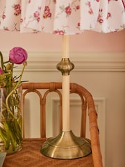 Cath Kidston CreamRed Fabric Frill Table Lamp - Image 2 of 3