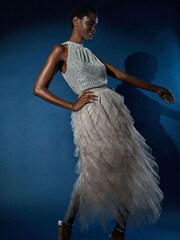 Roman Natural Elasticated Mesh Layered Skirt - Image 3 of 5