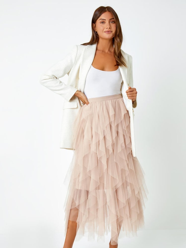 Roman Natural Elasticated Mesh Layered Skirt - Image 5 of 5