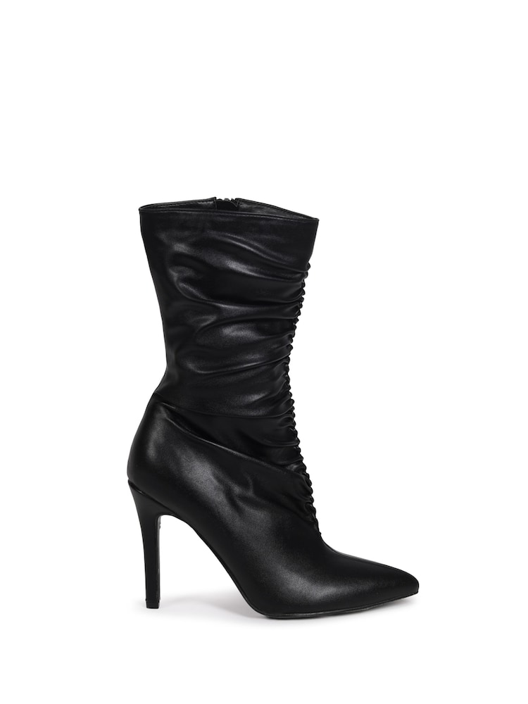 Linzi Black Nyx Ruched Boots - Image 2 of 3