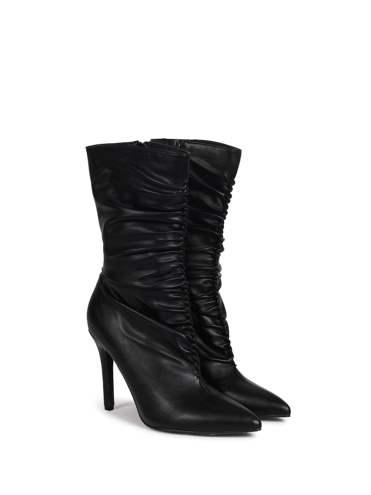 Linzi Black Nyx Ruched Boots - Image 3 of 3