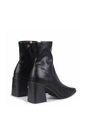 Linzi Black Taylor Faux Leather Square Toe Sock Style Boots - Image 4 of 4