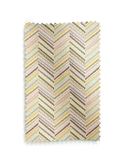 Multicolour Green Chevron Jacquard Eyelet Lined Curtains - Image 5 of 5