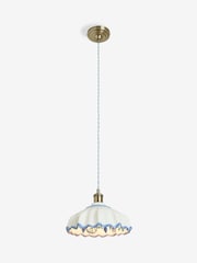 Cath Kidston Cream/Blue Ceramic Folded Ceiling Pendant - Image 2 of 4