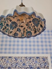Cath Kidston Cream/Blue Ceramic Folded Ceiling Pendant - Image 3 of 4