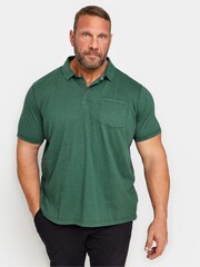 BadRhino Big & Tall Green 100% Cotton Slub Polo Shirt - Image 1 of 2