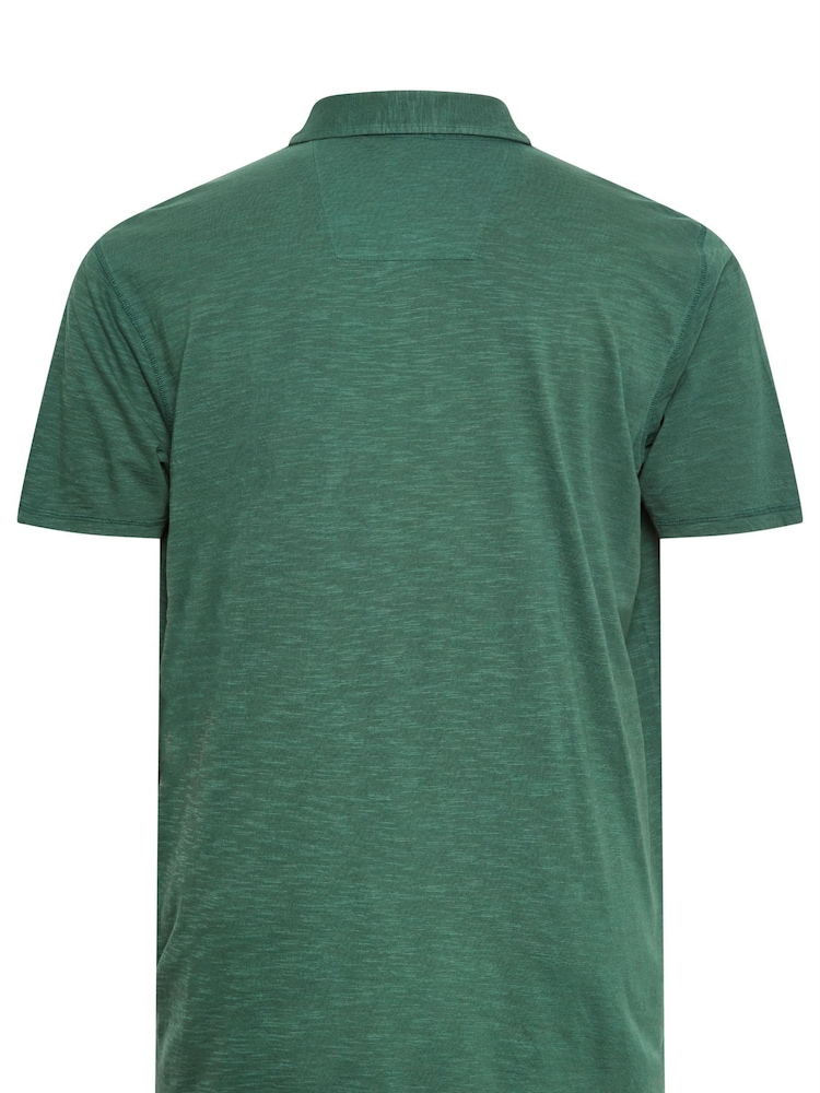 BadRhino Big & Tall Green 100% Cotton Slub Polo Shirt - Image 2 of 2