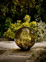 Smoke Grey Solar LED Outdoor Light Up Sphere - Image 1 of 11