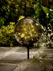 Smoke Grey Solar LED Outdoor Light Up Sphere - Image 10 of 11