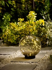 Smoke Grey Solar LED Outdoor Light Up Sphere - Image 5 of 11