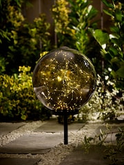 Smoke Grey Solar LED Outdoor Light Up Sphere - Image 8 of 11