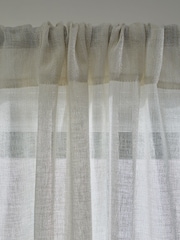 Natural/Gold Shimmer Slot Top Voile Unlined Sheer Panel Curtain - Image 3 of 3