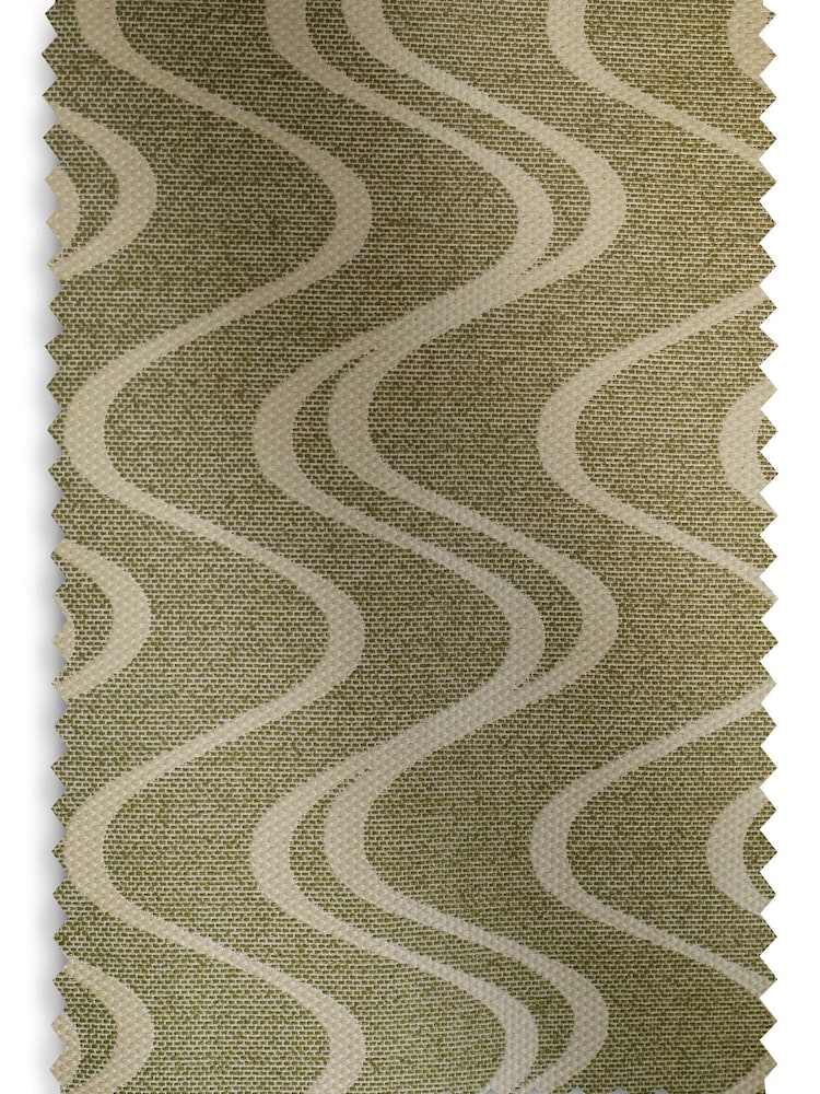 Green Swirl Jacquard Eyelet Lined Curtains - Image 6 of 6 Green Swirl Jacquard Eyelet Lined Curtains - Image 6 of 6