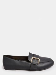 Yours Curve Black Wide Fit PU Buckle Loafers - Image 2 of 4