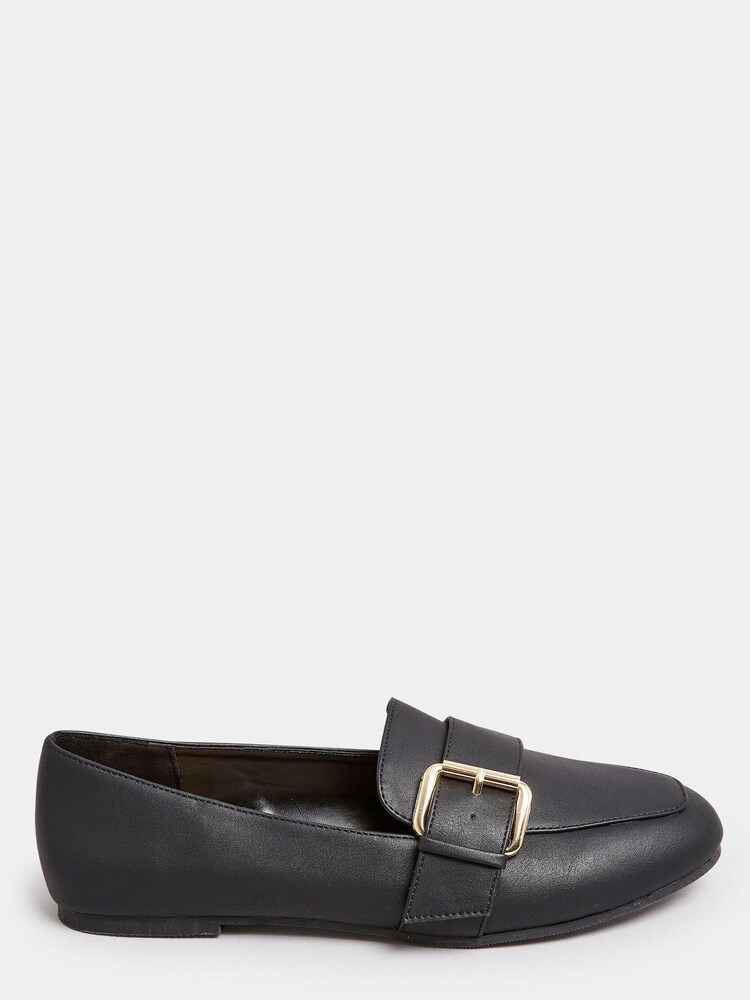 Yours Curve Black Wide Fit PU Buckle Loafers - Image 2 of 4