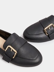 Yours Curve Black Wide Fit PU Buckle Loafers - Image 3 of 4