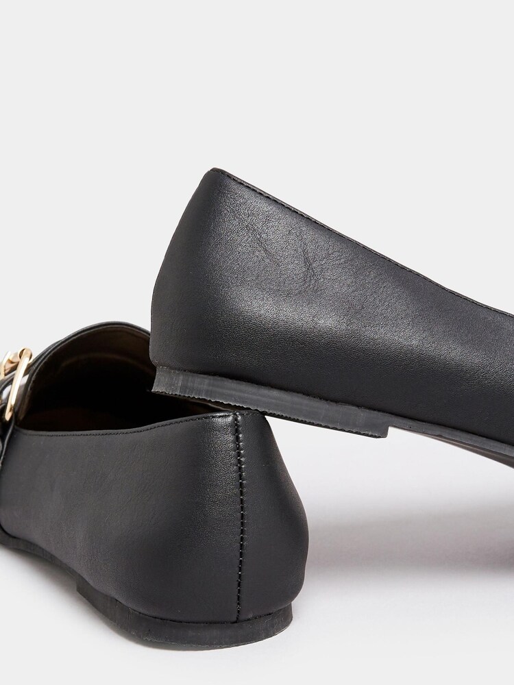 Yours Curve Black Wide Fit PU Buckle Loafers - Image 4 of 4