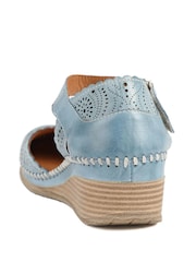 Pavers Blue Casual Leather Touch Fasten Mary Janes - Image 3 of 5