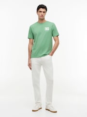 Tommy Hilfiger Green Logo Graphic Jersey Crew Neck T-Shirt - Image 3 of 5