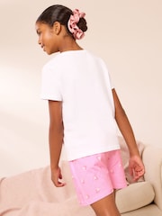 Lipsy White/Pink Dog Jersey Short Pyjamas Set (5-16yrs) - Image 5 of 5