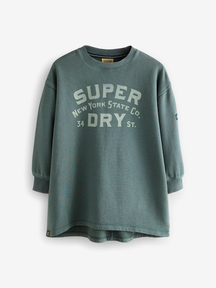 Superdry Green Sweat Dress - Image 8 of 13