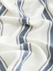 White/Blue Oversized Cover Up Kaftan With Linen - Image 8 of 8