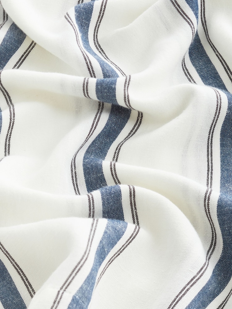 White/Blue Oversized Cover Up Kaftan With Linen - Image 8 of 8