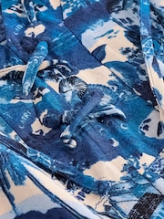 Blue/White Summer Maxi Kaftan Dress With Linen - Image 6 of 6