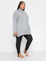 Yours Curve Black Bengaline Stirrup Leggings - Image 3 of 4