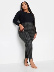 Yours Curve Black Bengaline Stirrup Leggings - Image 2 of 3
