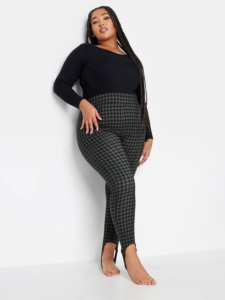 Yours Curve Black Bengaline Stirrup Leggings - Image 2 of 3
