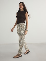 Ecru Tapestry Floral Authentic High Rise City Straight Leg Jeans - Image 1 of 5