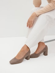 Mink Brown Standard/Wide Fit Forever Comfort® Square Toe Court Shoes - Image 1 of 8