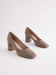 Mink Brown Standard/Wide Fit Forever Comfort® Square Toe Court Shoes - Image 4 of 8