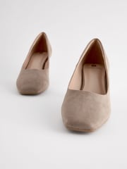 Mink Brown Standard/Wide Fit Forever Comfort® Square Toe Court Shoes - Image 6 of 8