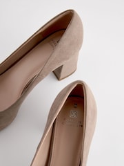 Mink Brown Standard/Wide Fit Forever Comfort® Square Toe Court Shoes - Image 8 of 8