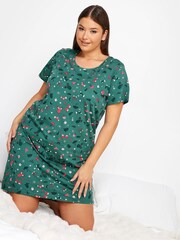 Yours Curve Green Sparkle Like A Star Nightdress - Image 1 of 4