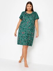 Yours Curve Green Sparkle Like A Star Nightdress - Image 3 of 4