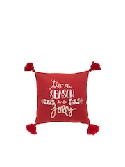 Gallery Home Red Christmas Tis The Season 100% Cotton Cushion Cover 45x45cm - Image 2 of 4